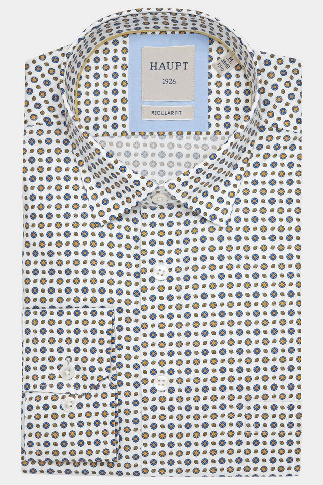 Haupt Langarmhemd Haupt Regular Fit Langarm Baumwoll-Herrenhemd mit Allover-Mandala von Haupt