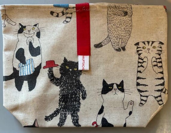 Beutel Mit Klettverschluss, Lunchbag, Kulturbeutel, Wetbag, Katze Beutel Mit Klettverschluss, Lunchbag, Kulturbeutel, Wetbag, Katze von HauptsacheHose