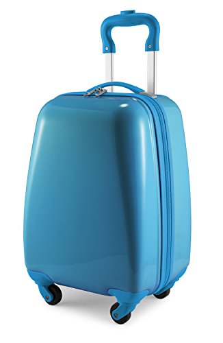 Hauptstadtkoffer - for Kids - Kindergepäck, Kinderkoffer, Hartschalenkoffer, Reise Trolley für Kinder, Handgepäck, 24 Liter, Cyanblau, Kindertrolley von Hauptstadtkoffer