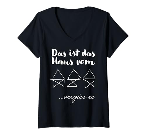 Damen Das ist das Haus vom Nikolaus Fail Selbstironisch Humor T-Shirt mit V-Ausschnitt Damen Das ist das Haus vom Nikolaus Fail Selbstironisch Humor T-Shirt mit V-Ausschnitt von Haus vom Nikolaus Spaß Ironie