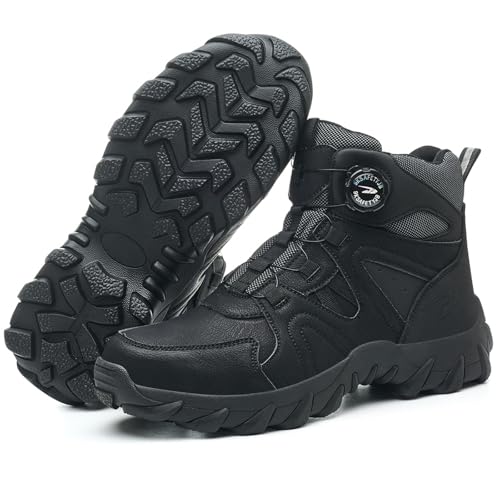 HausFine Arbeitsstiefel Herren Damen Arbeitsschuhe S3 Leicht Wasserdicht Stahlkappenschuhe rutschfest Sicherheitsstiefel unisex (271 Schwarz, EU41) von HausFine