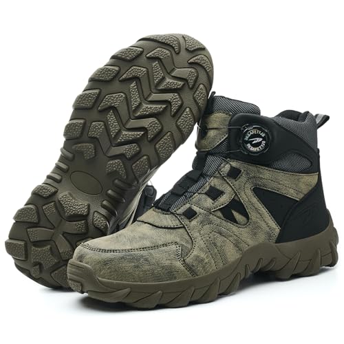 HausFine Arbeitsstiefel Herren Damen Arbeitsschuhe S3 Leicht Wasserdicht Stahlkappenschuhe rutschfest Sicherheitsstiefel unisex (271 Tarnung, EU 44) von HausFine