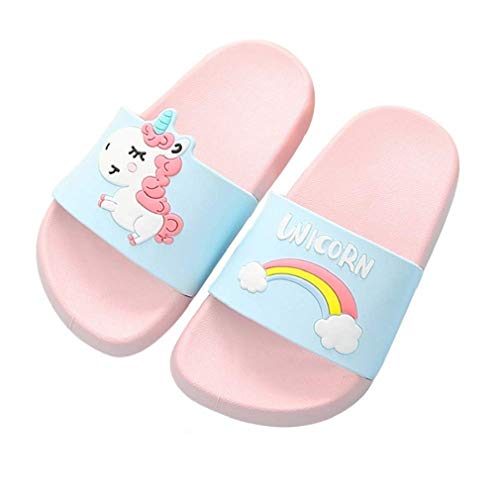 HausFine Kinder Badelatschen Badeschlappen Sommer Flache Hausschuhe Jungen Mädchen rutschfest Dusch Badeschuhe Kinder Pantoletten 32/33 EU von HausFine