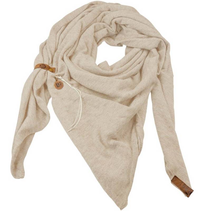 Damen 3 Eck Tuch Schal 90 X 200 cm Ecru Wickelschal Feinstrick von HausNr22Shop