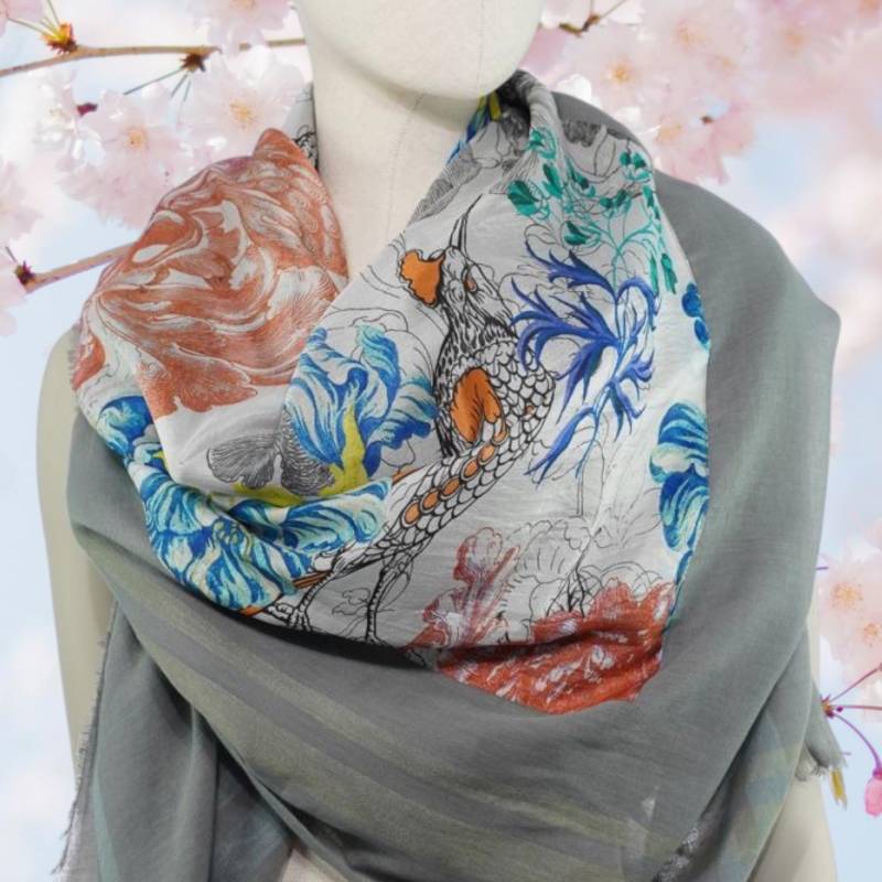 Großes Tuch Xxl Schal 140X140 cm Umschlagtuch Baumwolle Seide von HausNr22Shop