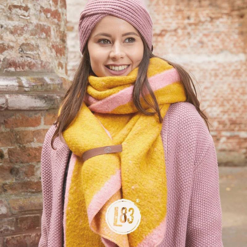 Kuscheliger Schal Fem 2-Farbig Gelb Rosa 56 X 227 cm von HausNr22Shop