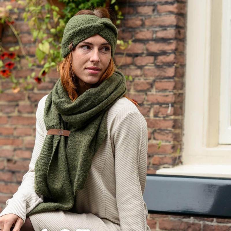 Schal + Stirnband Set Fleece Dunkelgrün Winter Wickelschal Schal + Stirnband Set Fleece Dunkelgrün Winter Wickelschal von HausNr22Shop