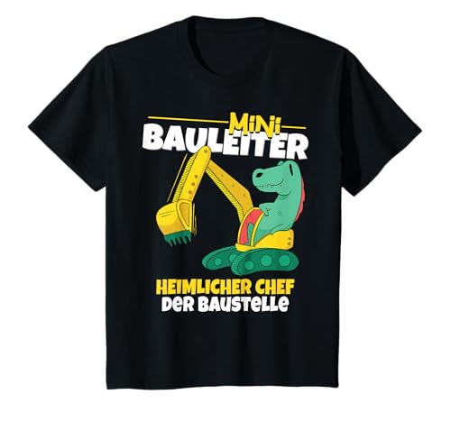 MINI Bauleiter für Kinder mit Bagger und T-Rex Bauherr 2022 T-Shirt MINI Bauleiter für Kinder mit Bagger und T-Rex Bauherr 2022 T-Shirt von Hausbau und Baustelle - Bauherrin & Bauherr 2022