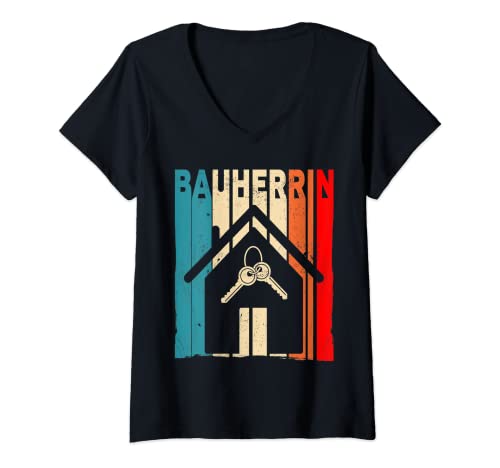 Damen Bauherrin Geschenk I Retro Vintage Look I Lustiges Bauherren T-Shirt mit V-Ausschnitt Damen Bauherrin Geschenk I Retro Vintage Look I Lustiges Bauherren T-Shirt mit V-Ausschnitt von Hausbau & Richtfest Bauherrn Partner Outfits