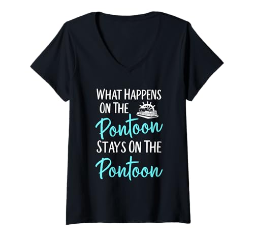 Damen Bootfahrer Lustiger Spruch Hausboot Partyboot Pontonboot T-Shirt mit V-Ausschnitt Damen Bootfahrer Lustiger Spruch Hausboot Partyboot Pontonboot T-Shirt mit V-Ausschnitt von Hausbooturlaub Pontonboot Kapitän Sprüche