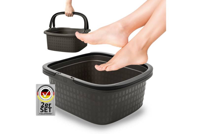 Hausfelder Fußbad 2er Set Fußwanne mit Henkeln, 16l. rechteckig, Anthrazit, 2er Set, 2-tlg., Set, mit praktischen Henkeln, robust, leicht Hausfelder Fußbad 2er Set Fußwanne mit Henkeln, 16l. rechteckig, Anthrazit, 2er Set, 2-tlg., Set, mit praktischen Henkeln, robust, leicht von Hausfelder