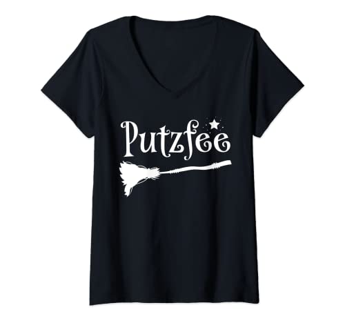 Damen Putzfee Haushalt Lustiger Spruch Putzen Sauber Fun Hausfrau T-Shirt mit V-Ausschnitt Damen Putzfee Haushalt Lustiger Spruch Putzen Sauber Fun Hausfrau T-Shirt mit V-Ausschnitt von Haushaltshilfe Hausfrau Putzfrau Besen Design