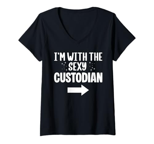Damen Im With The Sexy School Custodian Janitor T-Shirt mit V-Ausschnitt Damen Im With The Sexy School Custodian Janitor T-Shirt mit V-Ausschnitt von Hausmeister Designs Schulwart