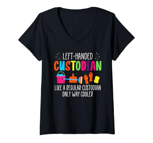 Damen Left Handed School Custodian Definition Janitor T-Shirt mit V-Ausschnitt Damen Left Handed School Custodian Definition Janitor T-Shirt mit V-Ausschnitt von Hausmeister Designs Schulwart
