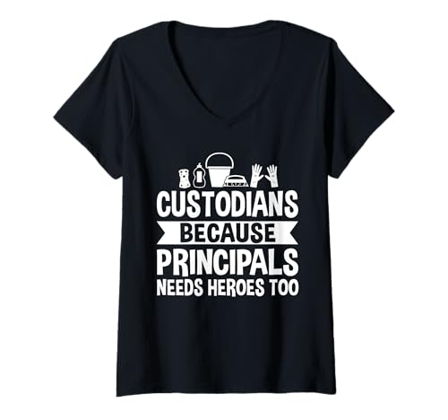 Damen School Custodian Because Principals Need Heroes Too T-Shirt mit V-Ausschnitt Damen School Custodian Because Principals Need Heroes Too T-Shirt mit V-Ausschnitt von Hausmeister Designs Schulwart