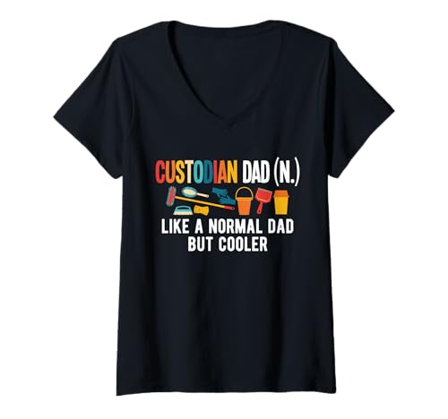 Damen School Custodian Dad Definition Janitor Fathers Day T-Shirt mit V-Ausschnitt Damen School Custodian Dad Definition Janitor Fathers Day T-Shirt mit V-Ausschnitt von Hausmeister Designs Schulwart