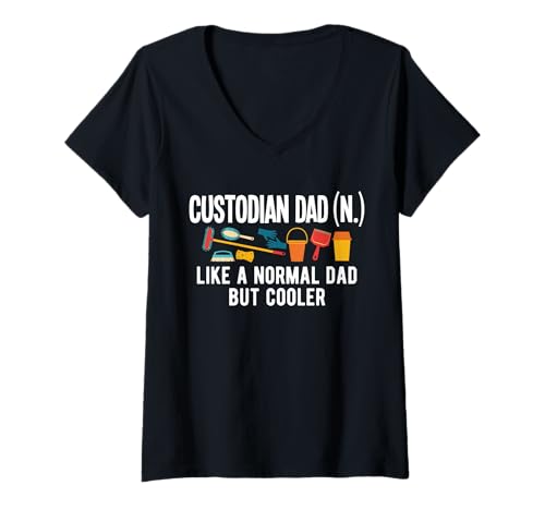Damen School Custodian Dad Definition Janitor Fathers Day T-Shirt mit V-Ausschnitt Damen School Custodian Dad Definition Janitor Fathers Day T-Shirt mit V-Ausschnitt von Hausmeister Designs Schulwart