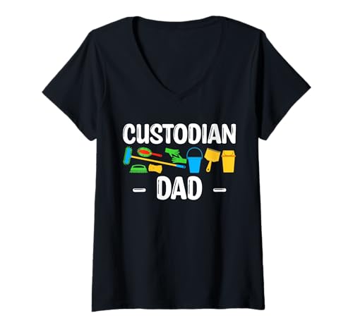 Damen School Custodian Dad Janitor Fathers Day T-Shirt mit V-Ausschnitt Damen School Custodian Dad Janitor Fathers Day T-Shirt mit V-Ausschnitt von Hausmeister Designs Schulwart