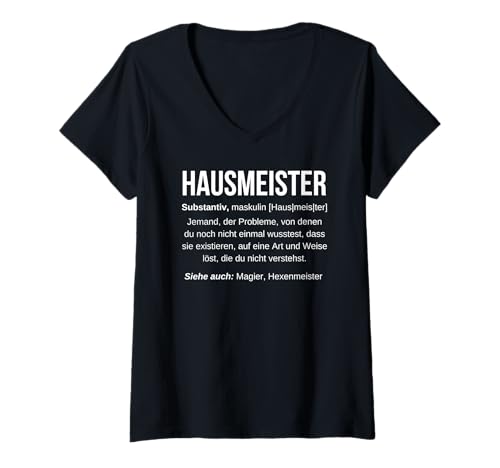 Damen Hausmeister Facility Manager T-Shirt mit V-Ausschnitt Damen Hausmeister Facility Manager T-Shirt mit V-Ausschnitt von Hausmeister Mit Kiosk Sprüche