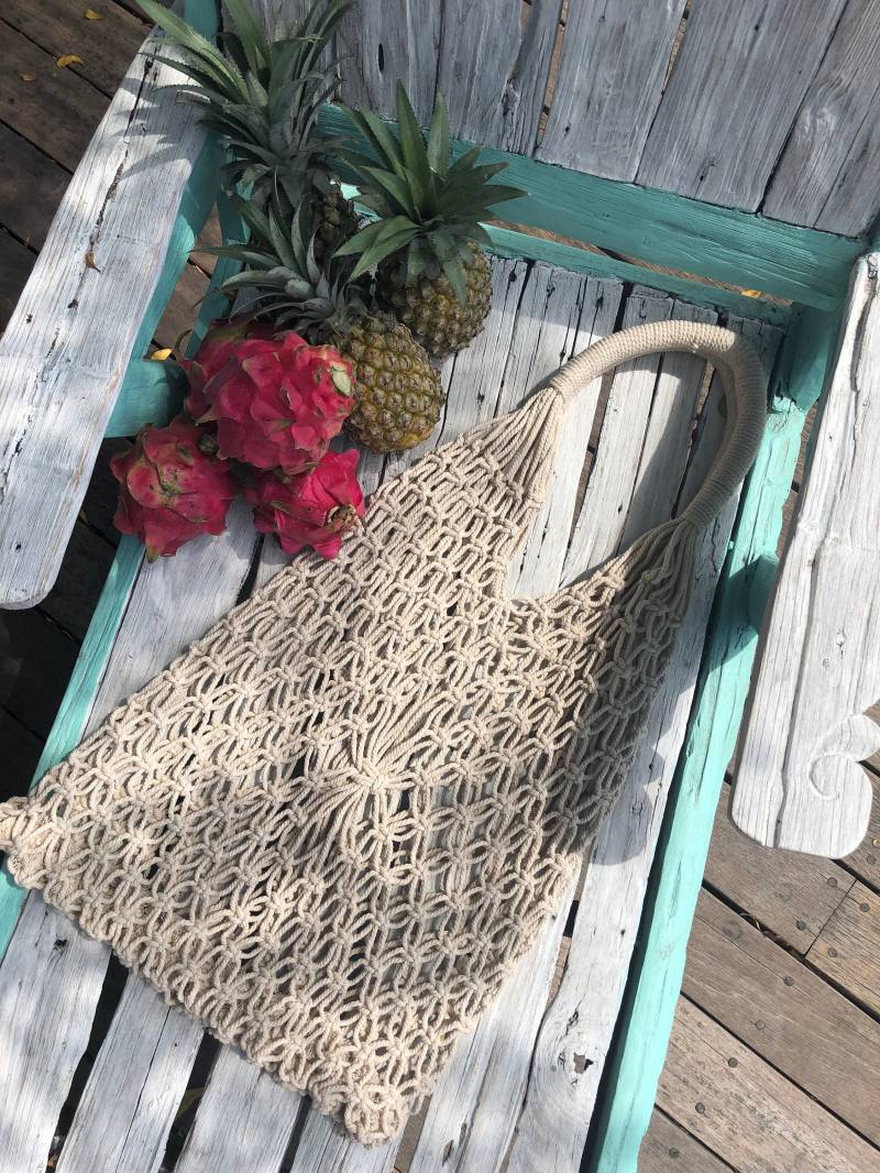 Handgemachte Häkeln Baumwolltasche Boho Markt Strandtasche Handgemachte Häkeln Baumwolltasche Boho Markt Strandtasche von HausofDenimandLace