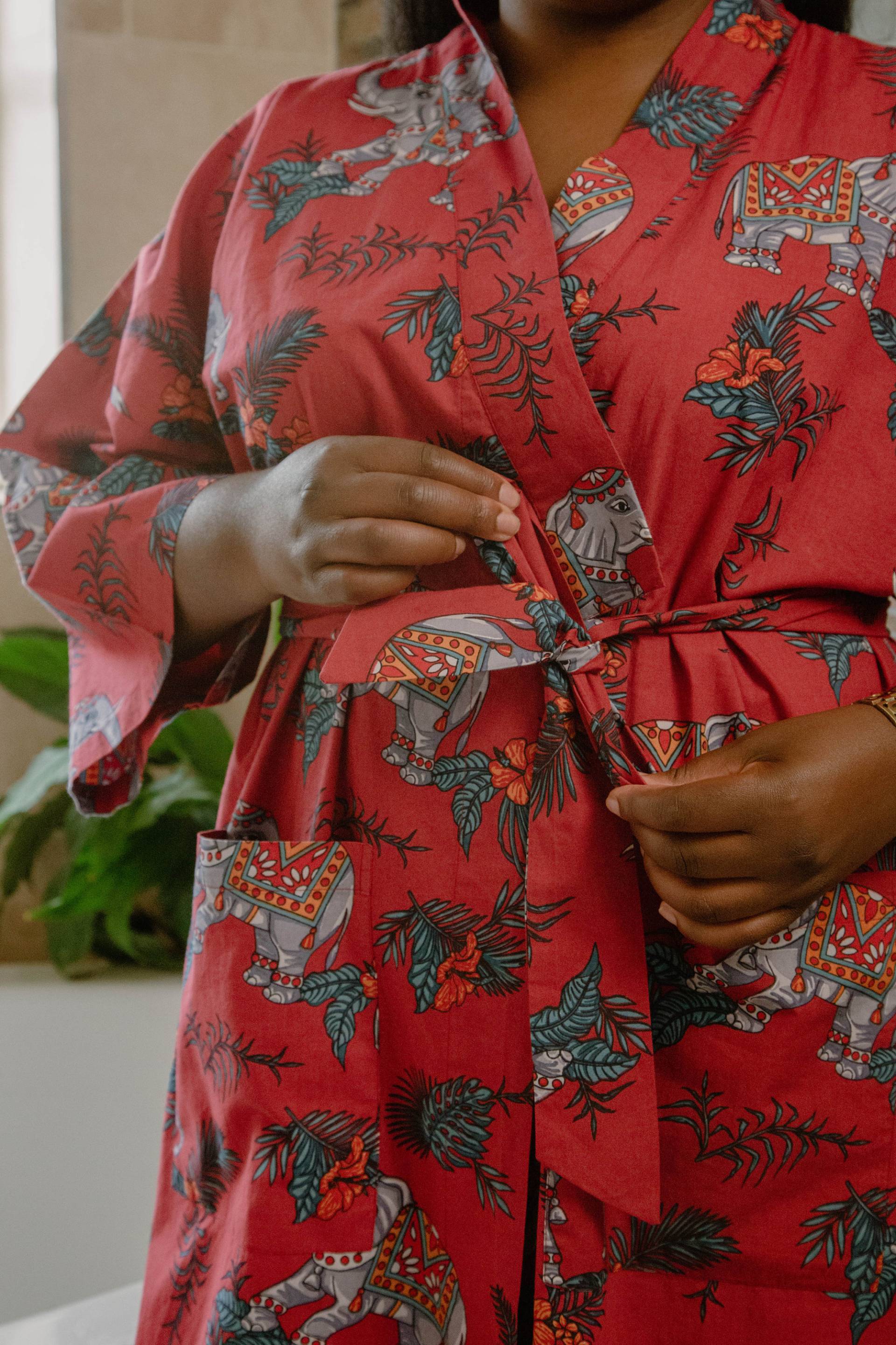 Kimono Robe Aus Bio-Baumwolle, Damen Morgenmantel Uk, 100% Geschenk Für Frauen, Weihnachtsgeschenk Sie von HausofNiya