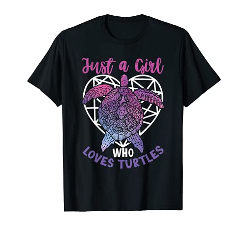 Nur ein Mädchen das Schildkröten liebt Herz Schildkröte T-Shirt Nur ein Mädchen das Schildkröten liebt Herz Schildkröte T-Shirt von Haustier Aquarium Schildkröte Geschenk