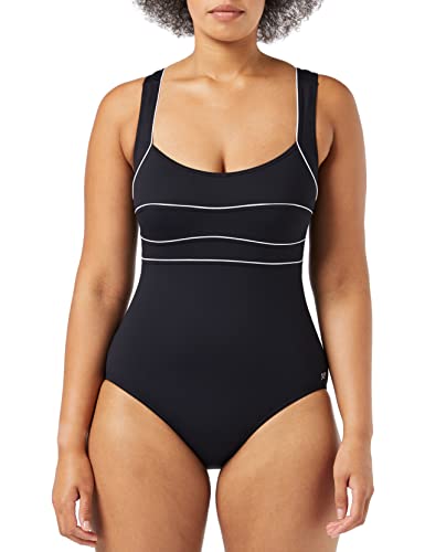 Haute Pression Damen Badeanzug, Uni, Schwarz - Noir (Noir/Blanc), 36 (Herstellergröße: 38) von Haute Pression