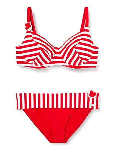 Haute Pression Damen Bikini-Set Y8013, Gr. 48 (Herstellergröße: 50E), Rot (rayé Rouge) von Haute Pression