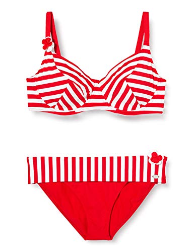 Haute pression Damen Bikini-Set Y8013, Gr. 40 (Herstellergröße: 42E), Rot (Rayé Rouge) von Haute Pression