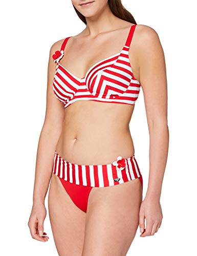 Haute pression Damen Bikini-Set Y8013, Rot (Rayé Rouge), 42(Herstellergröße: 44D) von Haute Pression