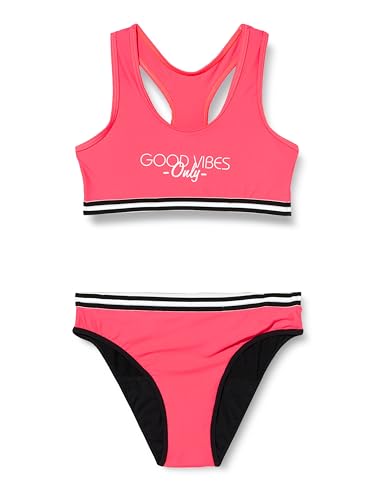 Haute pression Mädchen C01 T12a Menstruationsdurchmesser leicht/mittel Zweiteiliger Badeanzug, Neon-Koralle, 12-16 ans von Haute Pression
