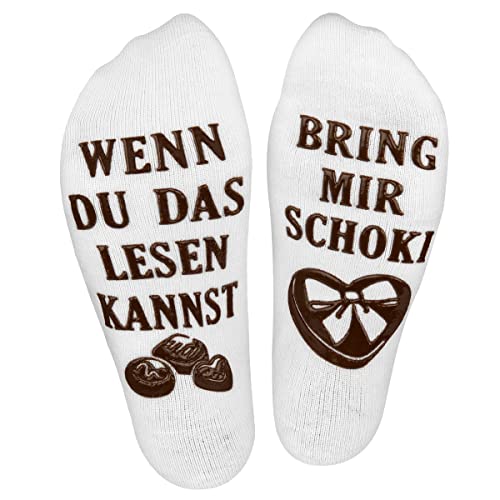 Lustige Socken für Frauen - Wenn Du das lesen kannst, bring mir Schokolade Lustige Socken für Frauen - Wenn Du das lesen kannst, bring mir Schokolade von Haute Soiree