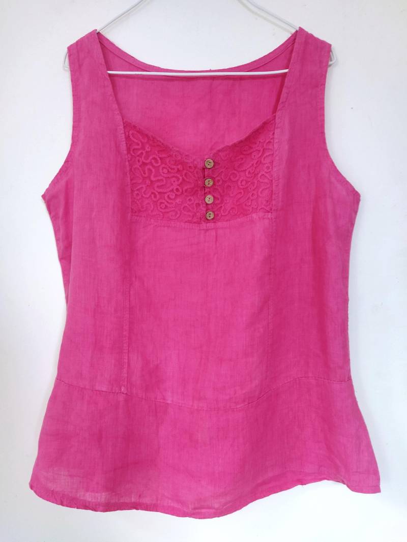 100% Leinen Rosa Bluse 100% Leinen Rosa Bluse von HauteVaultStore