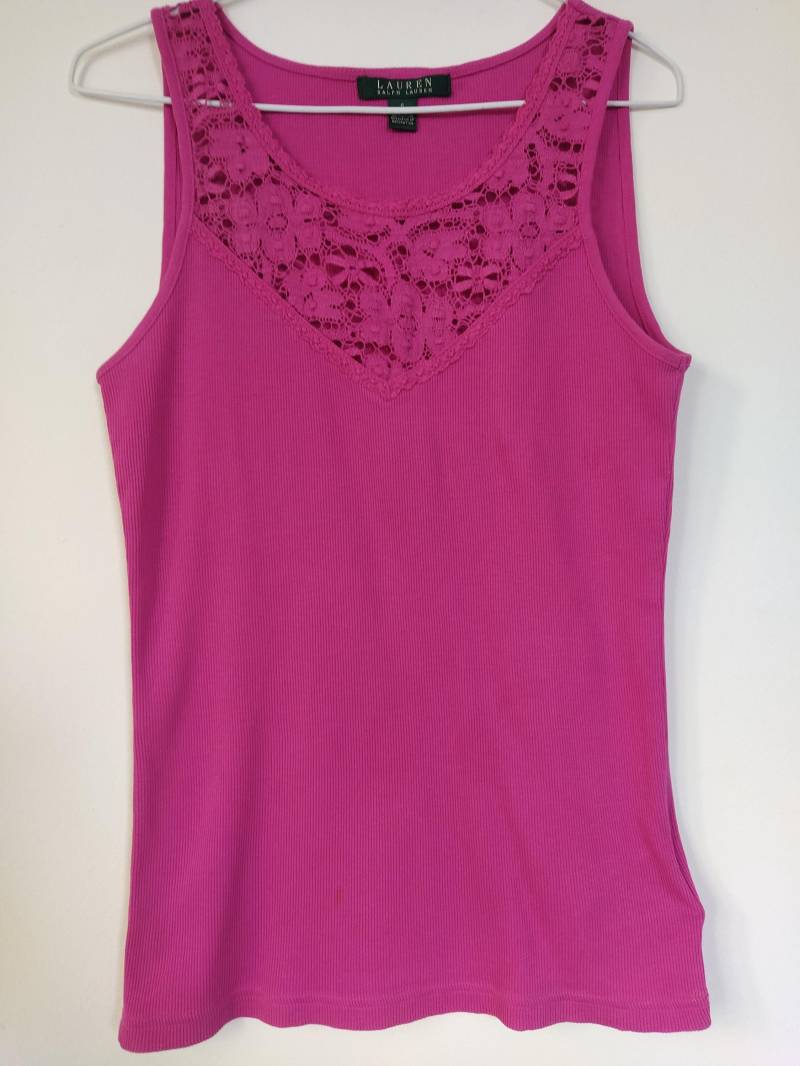 Tanktop Von Ralph Lauren Aus Rosa Spitze von HauteVaultStore