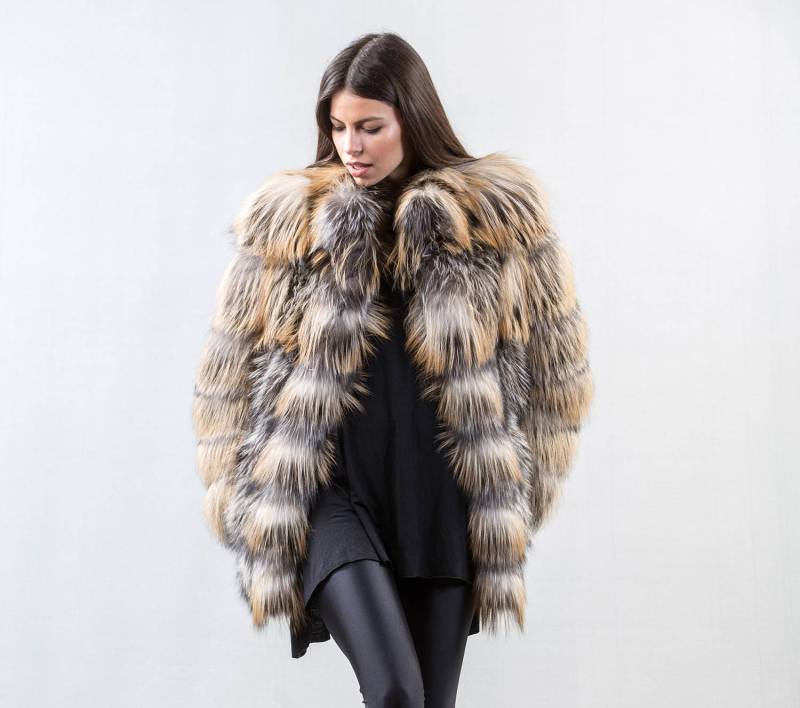 Gross Fuchs Pelzjacke, Echtpelz, Fuchsjacke, Flauschiger Style, Echt Winter Winterkleidung von Hauteacorn