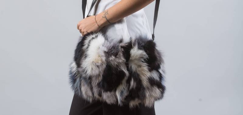 Multicolor Fuchspelz Schultertasche Handgemachte Leder Clutch von Hauteacorn