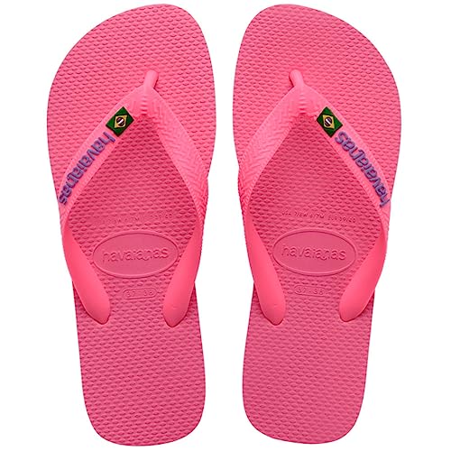 Havaianas - Brasil Logo, ikonische, bequeme und langlebige Badelatschen mit Brasilien- Flagge und rutschfester Sohle mit farbigen Streifen, Unisex-Erwachsene, 43/44 EU von Havaianas