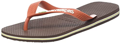 Havaianas Unisex Brasil Logo Flip Flops, Dark Brown Ceramic, 33/34 EU von Havaianas