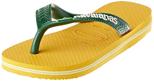 Havaianas Unisex Kinder Brasil Logo (Mini Me) Flipflop, Pop Yellow, 23/24 EU von Havaianas