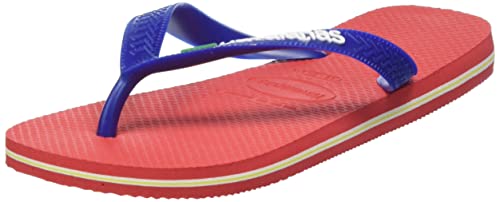 Havaianas - Brasil Logo, ikonische, bequeme und langlebige Badelatschen mit Brasilien- Flagge und rutschfester Sohle mit farbigen Streifen, Unisex-Erwachsene, 35/36 EU von Havaianas