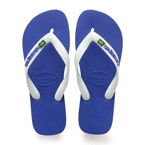 Havaianas - Brasil Logo, ikonische, bequeme und langlebige Badelatschen mit Brasilien- Flagge und rutschfester Sohle mit farbigen Streifen, Unisex-Erwachsene von Havaianas