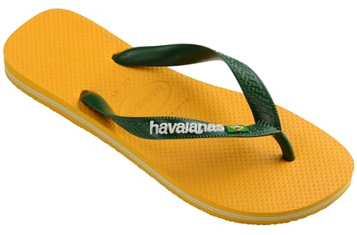 Havaianas Unisex Brasil Logo Flipflop, Pop Yellow, 45/46 EU von Havaianas