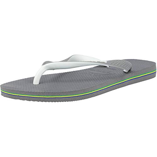 Havaianas Unisex Brasil Mix, Steel Grey/White/White, 7.5/8 von Havaianas