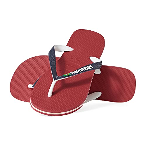 Havaianas Brasil Mix Unisex-Erwachsene Flip Flops, rubinrot, 4.5/5 UK von Havaianas