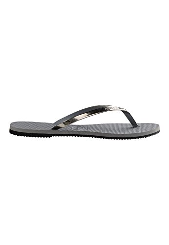 Havaianas Damen You Metallic Flip flops, Stahlgrau 33/34 von Havaianas