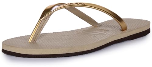 Havaianas Damen You Metallic Flip flops, Sandgrau / Leicht Golden 33/34 von Havaianas