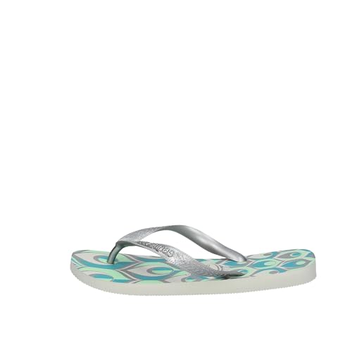 Havaianas Damen Frühling Flip Flops, Weiß Silber Blau Grün, 33/34 EU von Havaianas