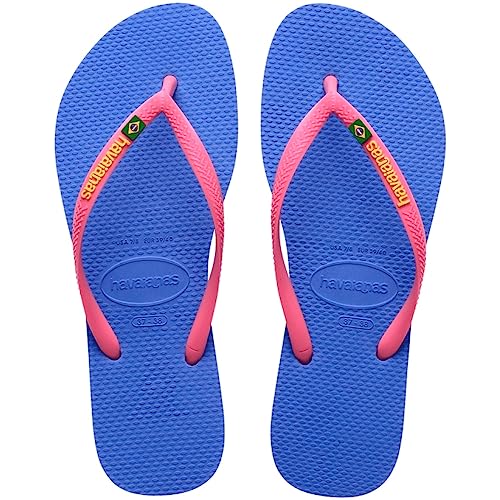 Havaianas Slim Brasil Logo Flip Flops Damen, Blau, 33/34 EU von Havaianas