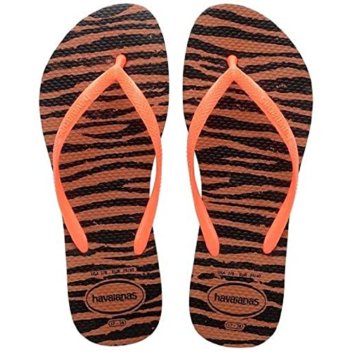 Havaianas Damen Slim Animals Flip Flops, Rostorange, 33/34 EU von Havaianas