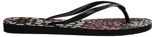 Havaianas Damen Slim Animals Flip-Flop, Schwarz/Pink Lemonade, 37/38 EU, Schwarz Rosa Limonade, 4.5/5 UK von Havaianas